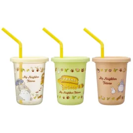 MON VOISIN TOTORO - Set de 3 verres avec pailles 
