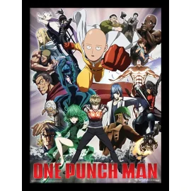 Poster One Punch Man: Heroes and Villains 30 x 40 cm Impression encadrée 