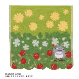 MON VOISIN TOTORO - Totoro Fleurs & Fraise - Mini Serviette 25x25cm 
