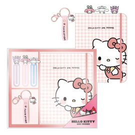 HELLO KITTY - Set de Papeterie - Notebook A5 + Marque-Pages 