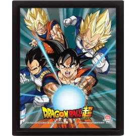 Poster Dragon Ball Super - Affiche lenticulaire 3D La puissance des Saiyans 