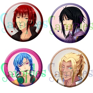 Amour Sucré - Badges Pack 1 - Castiel, Leigh, Alexy, Ken