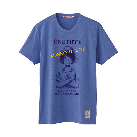 Manga - Manhwa - One Piece - T-shirt I'm Gonna Be King Of The Pirates Bleu - Uniqlo