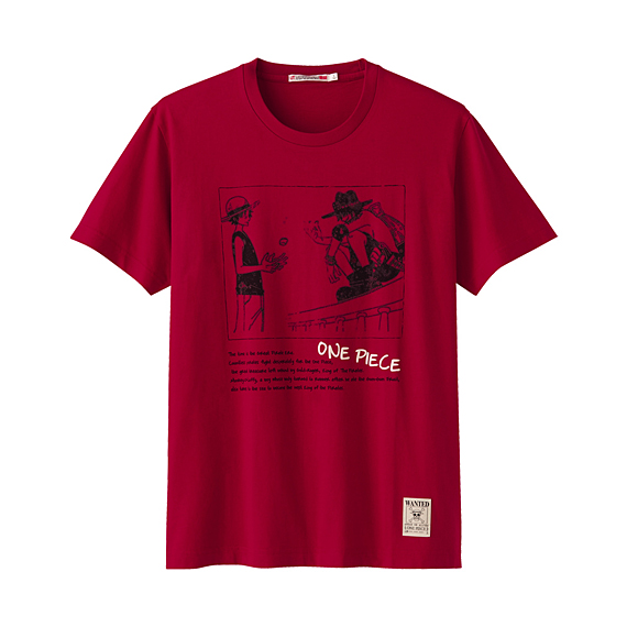 Manga - Manhwa - One Piece - T-shirt Luffy & Ace Rouge - Uniqlo